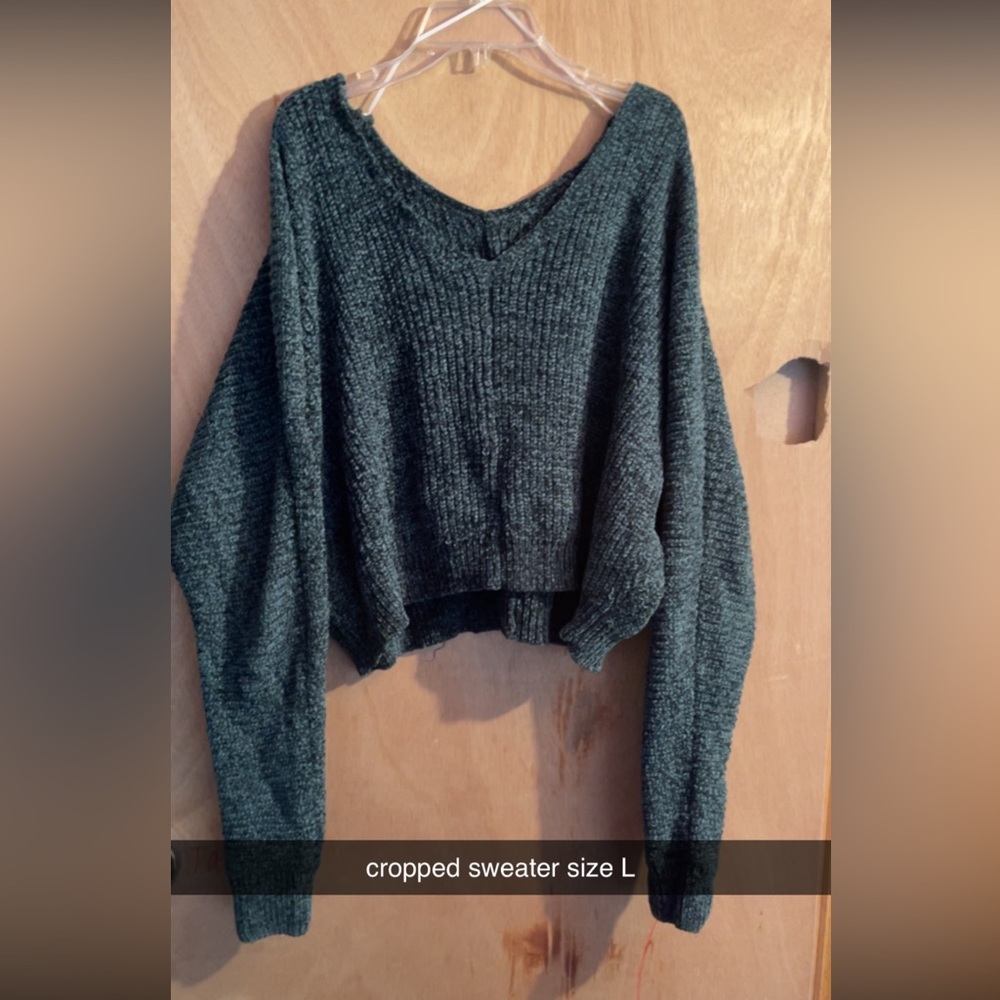 Cropped Off-Shoulder Sweater